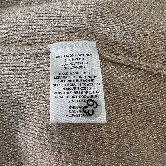 Hinge NEW Womens Bell Sleeve Sweater sz Small Beige Oatmeal Cream Metallic Gold - Picture 5 of 5